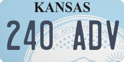 KS license plate 240ADV