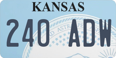 KS license plate 240ADW