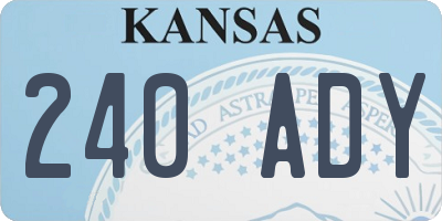 KS license plate 240ADY