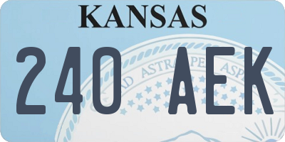 KS license plate 240AEK