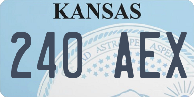 KS license plate 240AEX