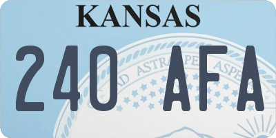 KS license plate 240AFA