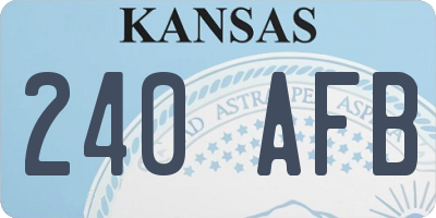 KS license plate 240AFB