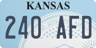 KS license plate 240AFD
