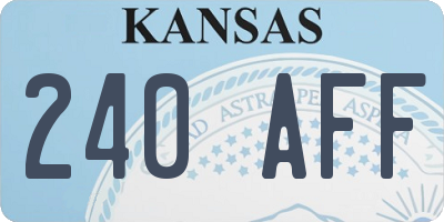 KS license plate 240AFF