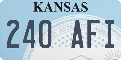 KS license plate 240AFI