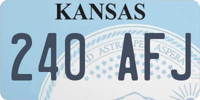 KS license plate 240AFJ