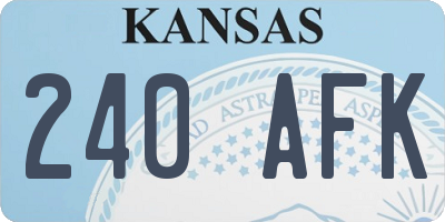 KS license plate 240AFK