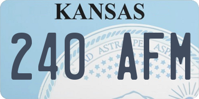 KS license plate 240AFM