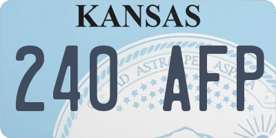 KS license plate 240AFP