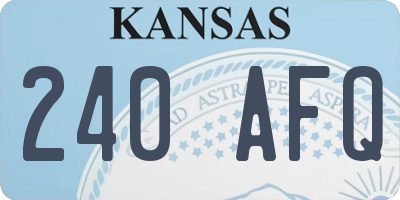 KS license plate 240AFQ