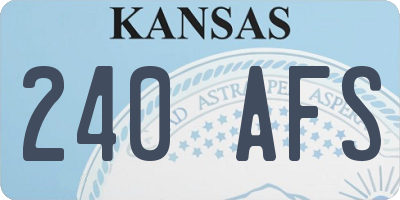 KS license plate 240AFS