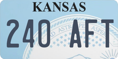 KS license plate 240AFT
