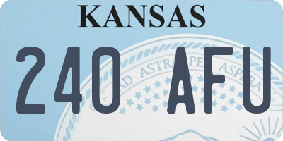 KS license plate 240AFU