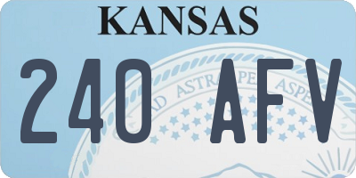 KS license plate 240AFV