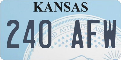 KS license plate 240AFW