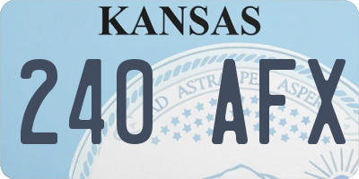 KS license plate 240AFX