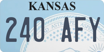 KS license plate 240AFY