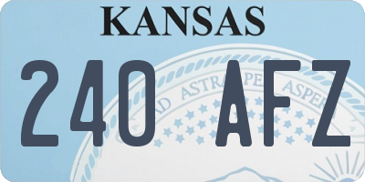 KS license plate 240AFZ