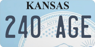 KS license plate 240AGE