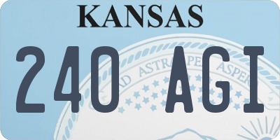 KS license plate 240AGI
