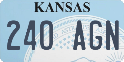 KS license plate 240AGN