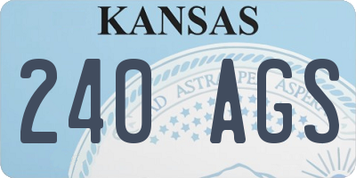 KS license plate 240AGS