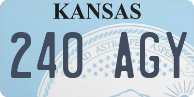 KS license plate 240AGY