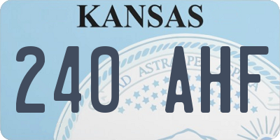 KS license plate 240AHF