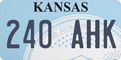 KS license plate 240AHK