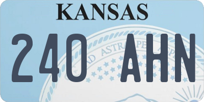 KS license plate 240AHN