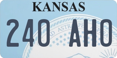 KS license plate 240AHO