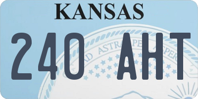 KS license plate 240AHT