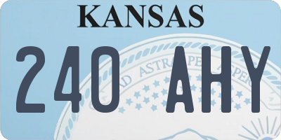 KS license plate 240AHY