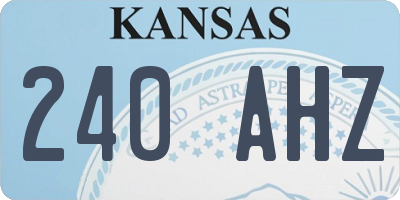 KS license plate 240AHZ