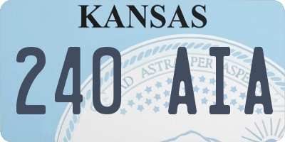 KS license plate 240AIA