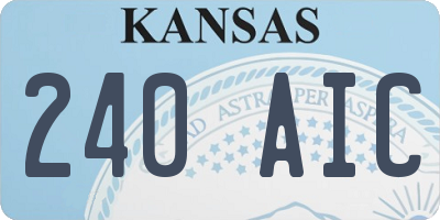KS license plate 240AIC