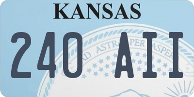 KS license plate 240AII