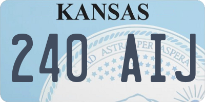 KS license plate 240AIJ
