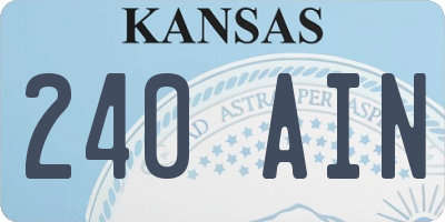 KS license plate 240AIN