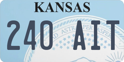 KS license plate 240AIT