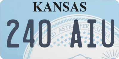 KS license plate 240AIU