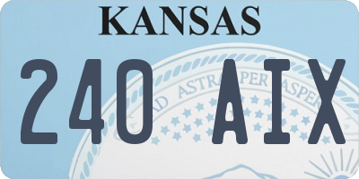 KS license plate 240AIX