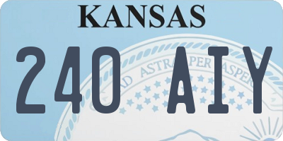 KS license plate 240AIY