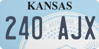 KS license plate 240AJX