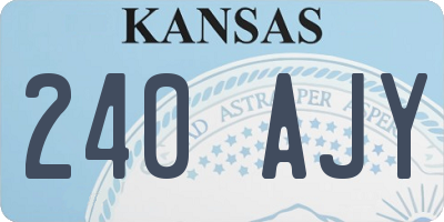 KS license plate 240AJY