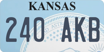 KS license plate 240AKB
