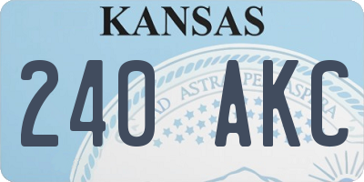 KS license plate 240AKC