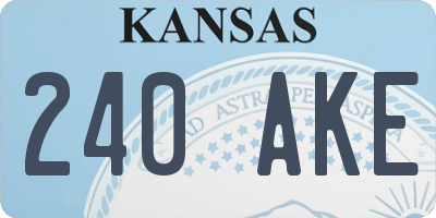 KS license plate 240AKE