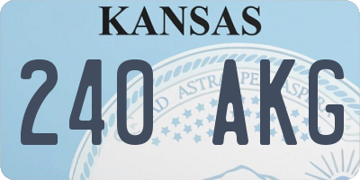 KS license plate 240AKG